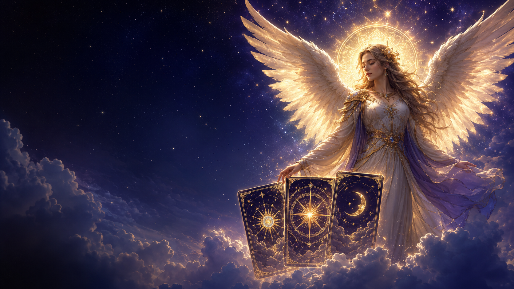 Ángel con cartas celestiales