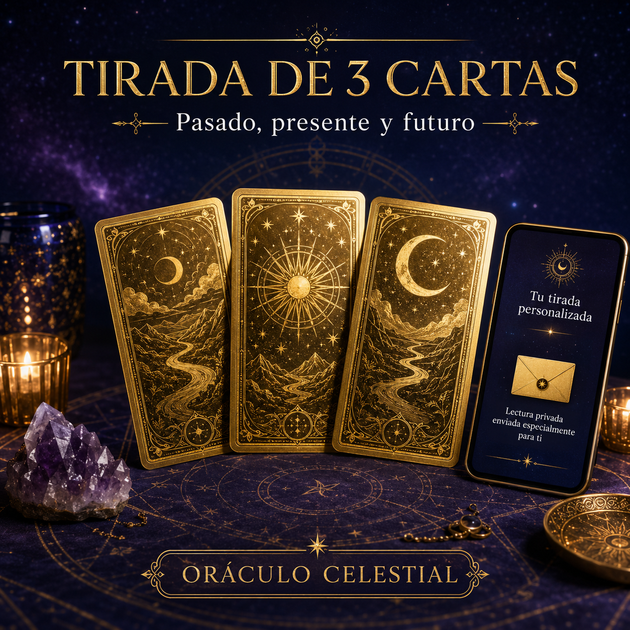 Mockup de la Tirada de 3 Cartas
